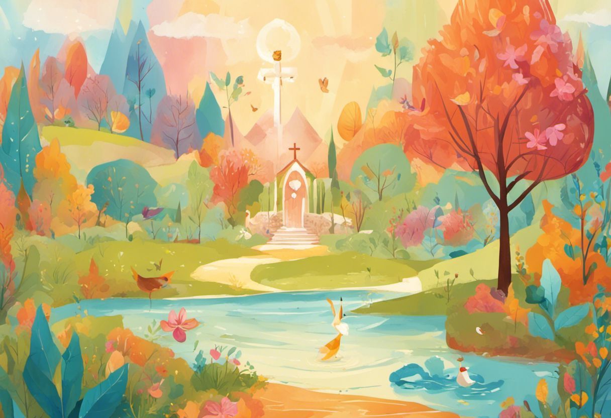 Carte d'invitation colorée pour un baptême joyeux